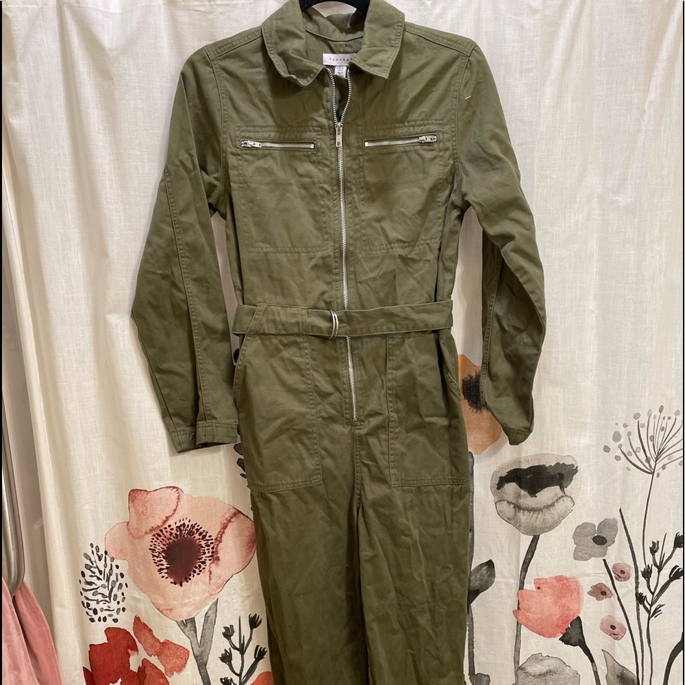 NWOT Topshop olive green full length jumpsuit romper